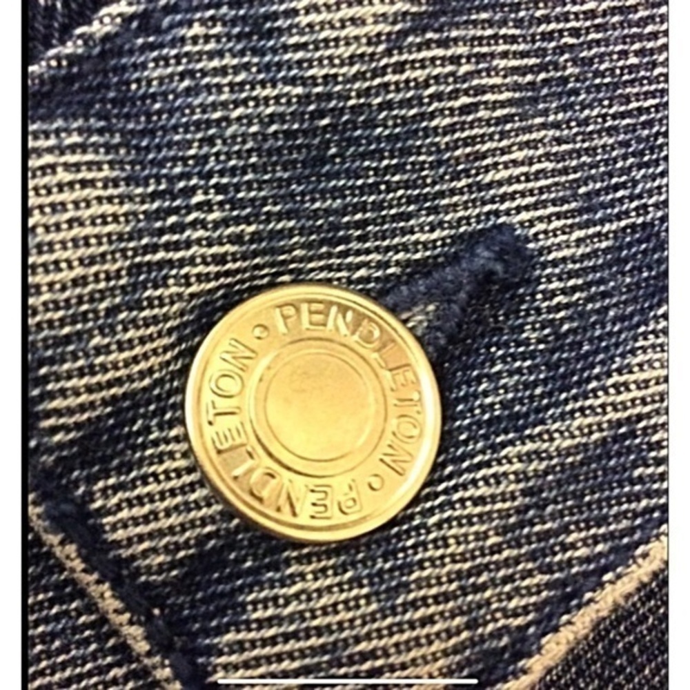 Pendleton cotton denim jacket southwest beading S - Picture 6 of 10